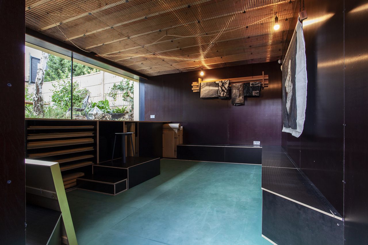garden room with artists studio and large window