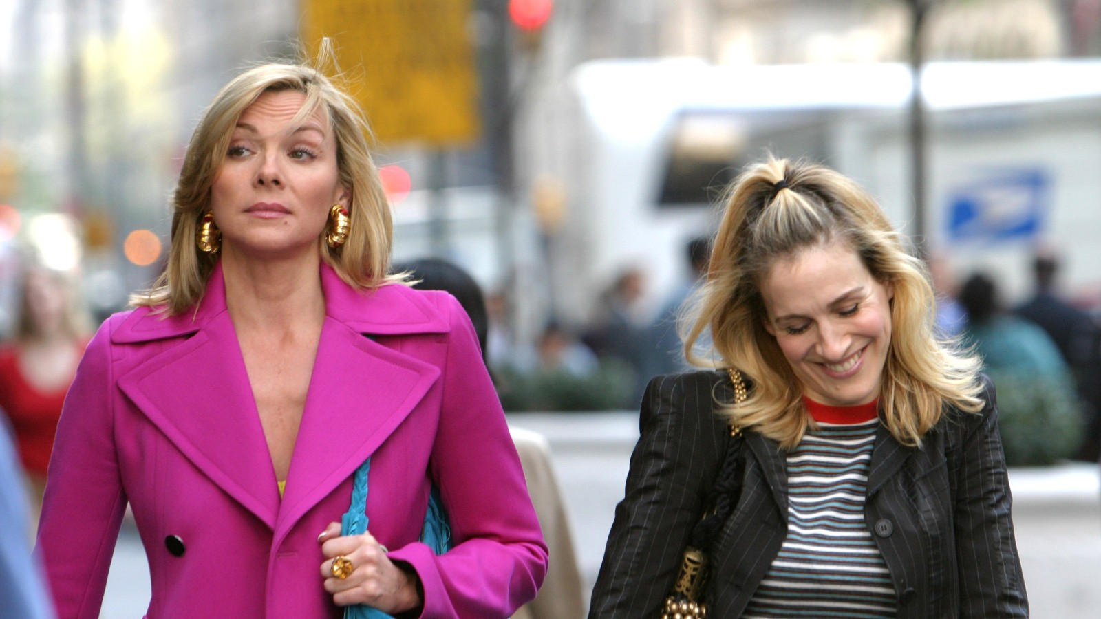 Kim Cattrall a Sarah Jessica Parker během Kim Cattrall a Sarah Jessica Parker na místě pro 