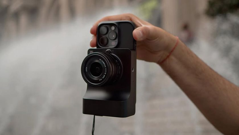 Camera Intelligence AI camera attached to an iPhone