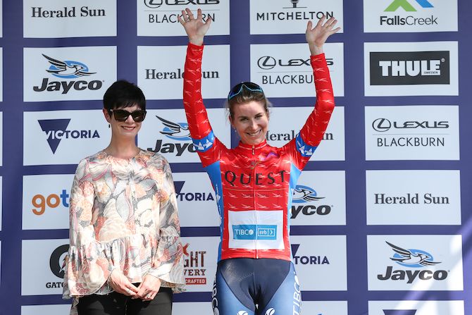 Tibco-SVB&rsquo;s Nina Kessler was awarded the most-aggressive-rider jersey