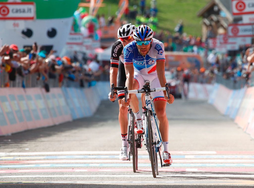 Thibaut Pinot (FDJ) leads Tom Dumoulin to the line