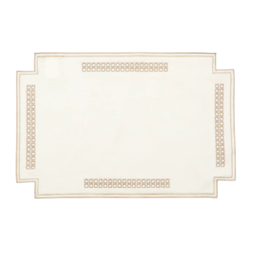 Borgo delle Tovaglie, Eva Embroidered Linen Placemats, Set of 4