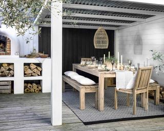 dining set on decking by Garden Trading