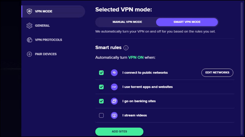 Avast SecureLine Windows Smart VPN Mode