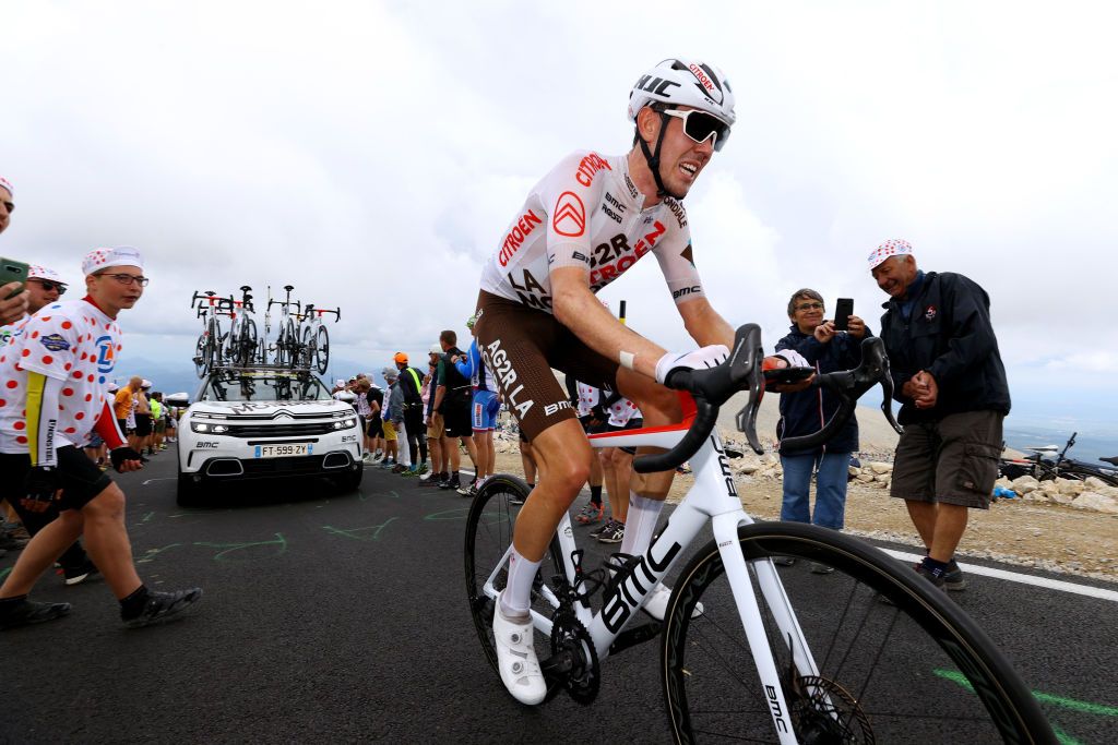 MALAUCENE FRANCE JULY 07 Ben Oconnor of Australia and AG2R Citron Team during the 108th Tour de France 2021 Stage 11 a 1989km km stage from Sorgues to Malaucne Mont Ventoux 1910m Public Fans Landscape LeTour TDF2021 on July 07 2021 in Malaucene France Photo by Tim de WaeleGetty Images
