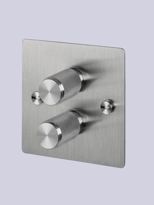 2g Dimmer / 120w / Cross / Steel - Brass