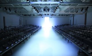 Umbria show space featuring dramatic lighting