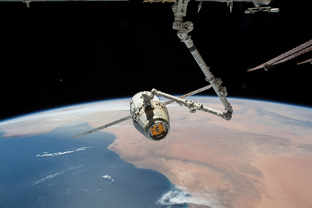 Dragon at ISS, May 2018