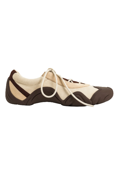 JW PEI, Caitlin Lace-Up Ballerina Sneakers - Light Brown