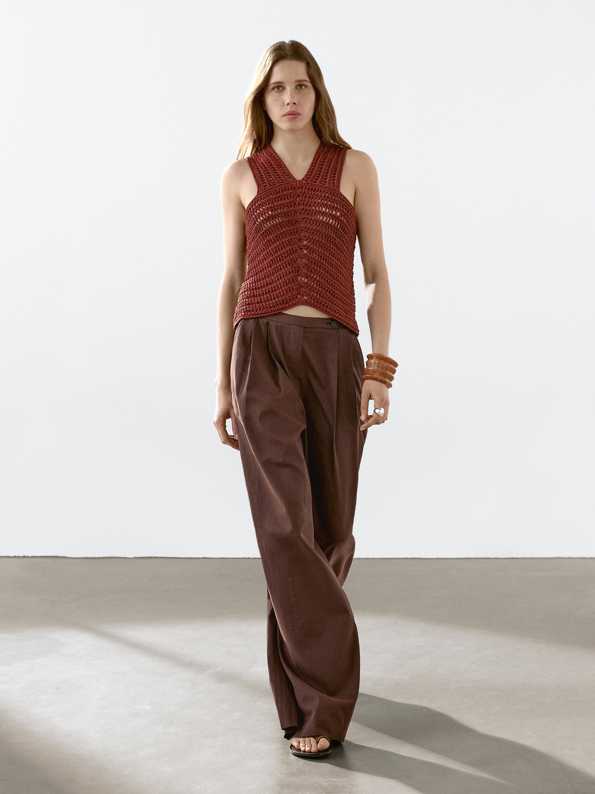 Flowing Trousers With Double Darts