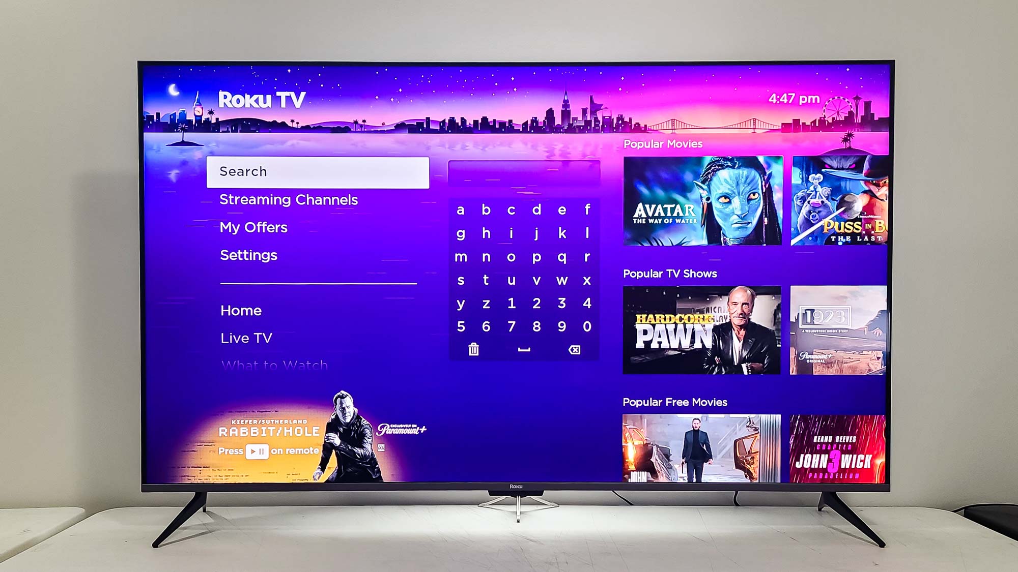 Roku Plus Series 4K QLED TV menu