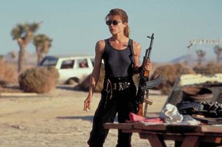 Linda Hamilton as Sarah Connor in Terminator 2