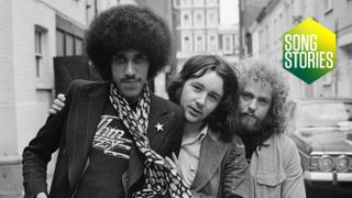 Thin Lizzy From left to right, singer Phil Lynott, drummer Brian Downey and guitarist Eric Bell of rock band Thin Lizzy, UK, 23rd February 197