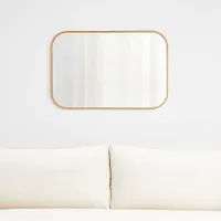 Edge oak rounded rectangle mirror, Crate &amp; Barrel
