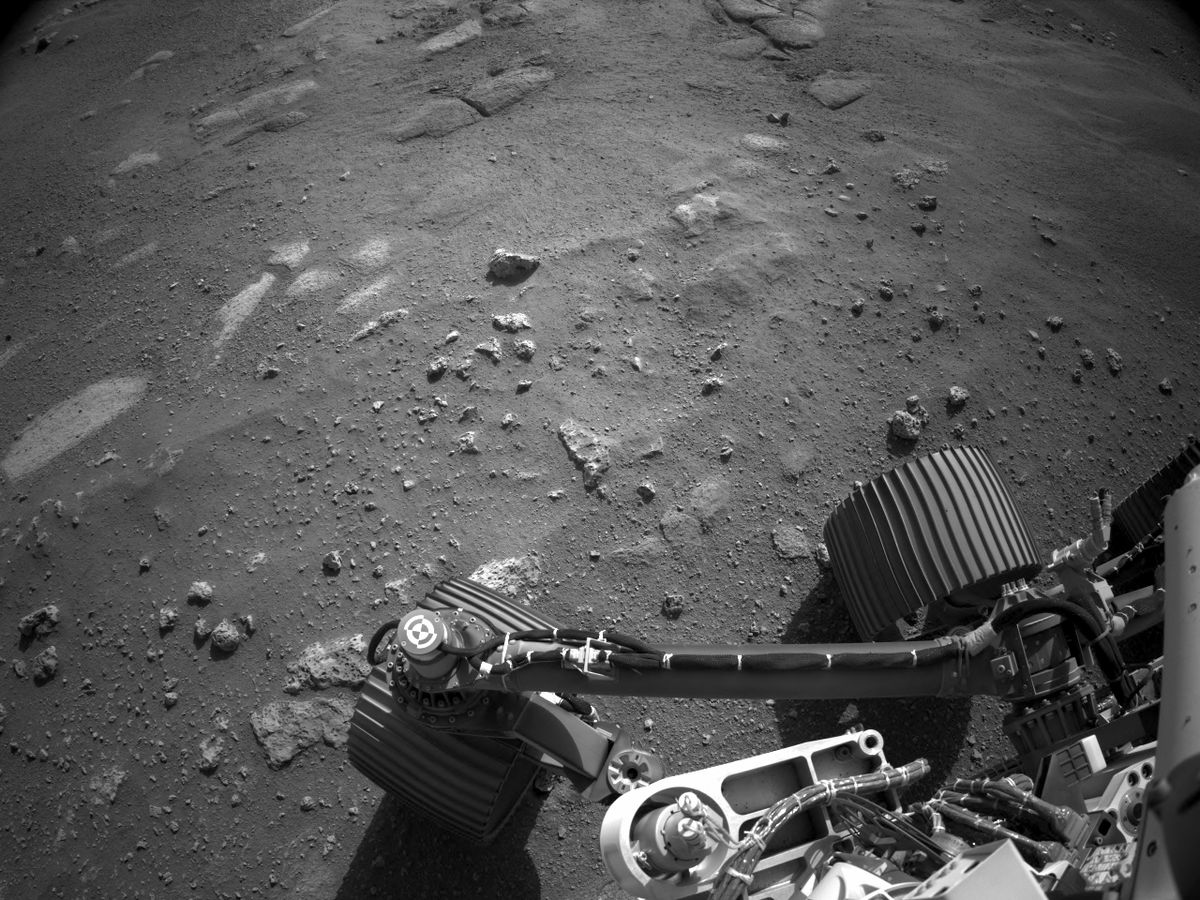 NASA’s Perseverance Mars rover acquired this image on Feb. 22, 2021, using its Left Navigation Camera.