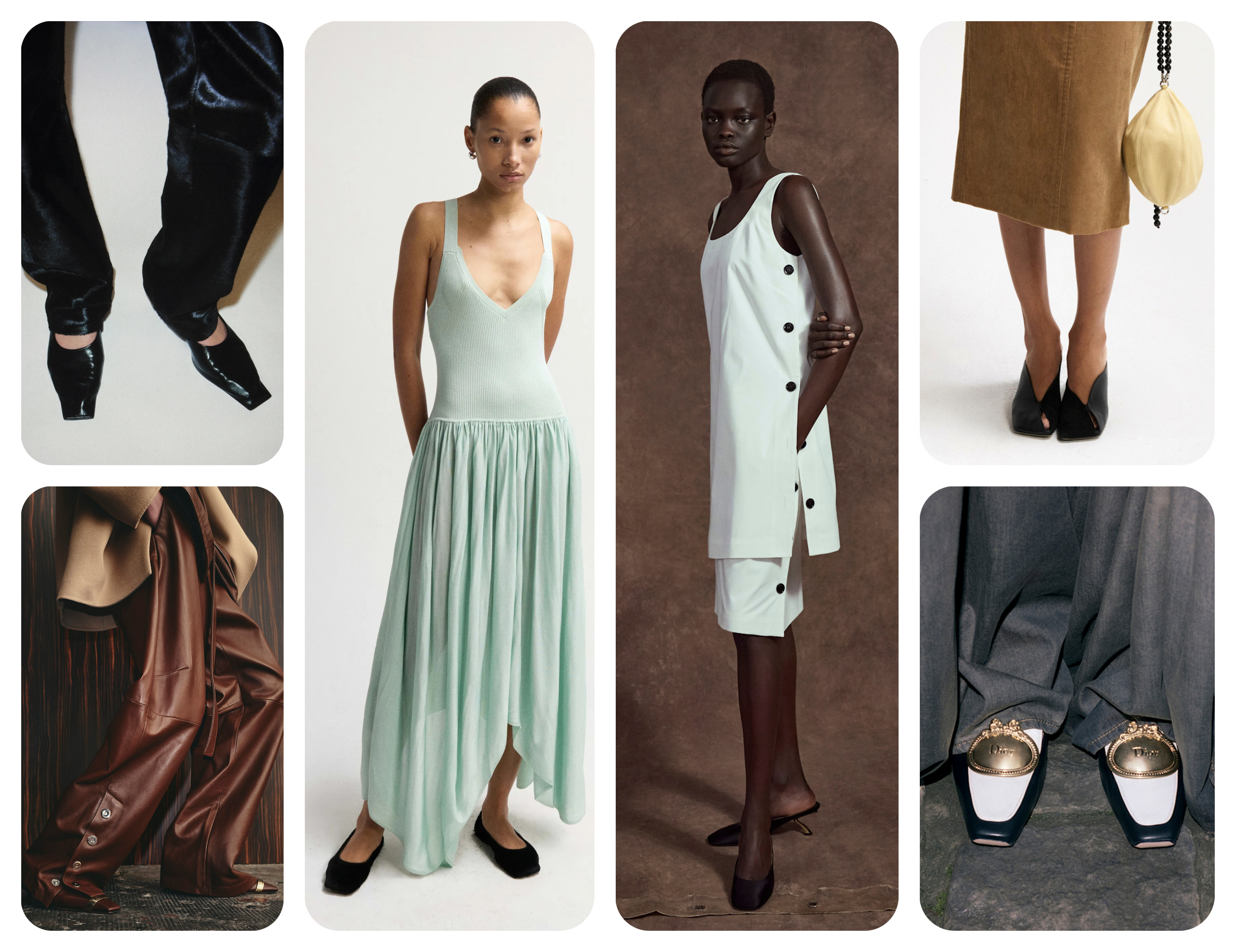 summer shoe trends 2026, square toe shoes at Khaite, Maria McManus, Ferragamo, Sportmax, Dior