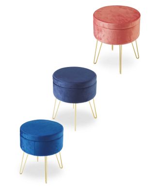 Aldi storage stool in three colourways
