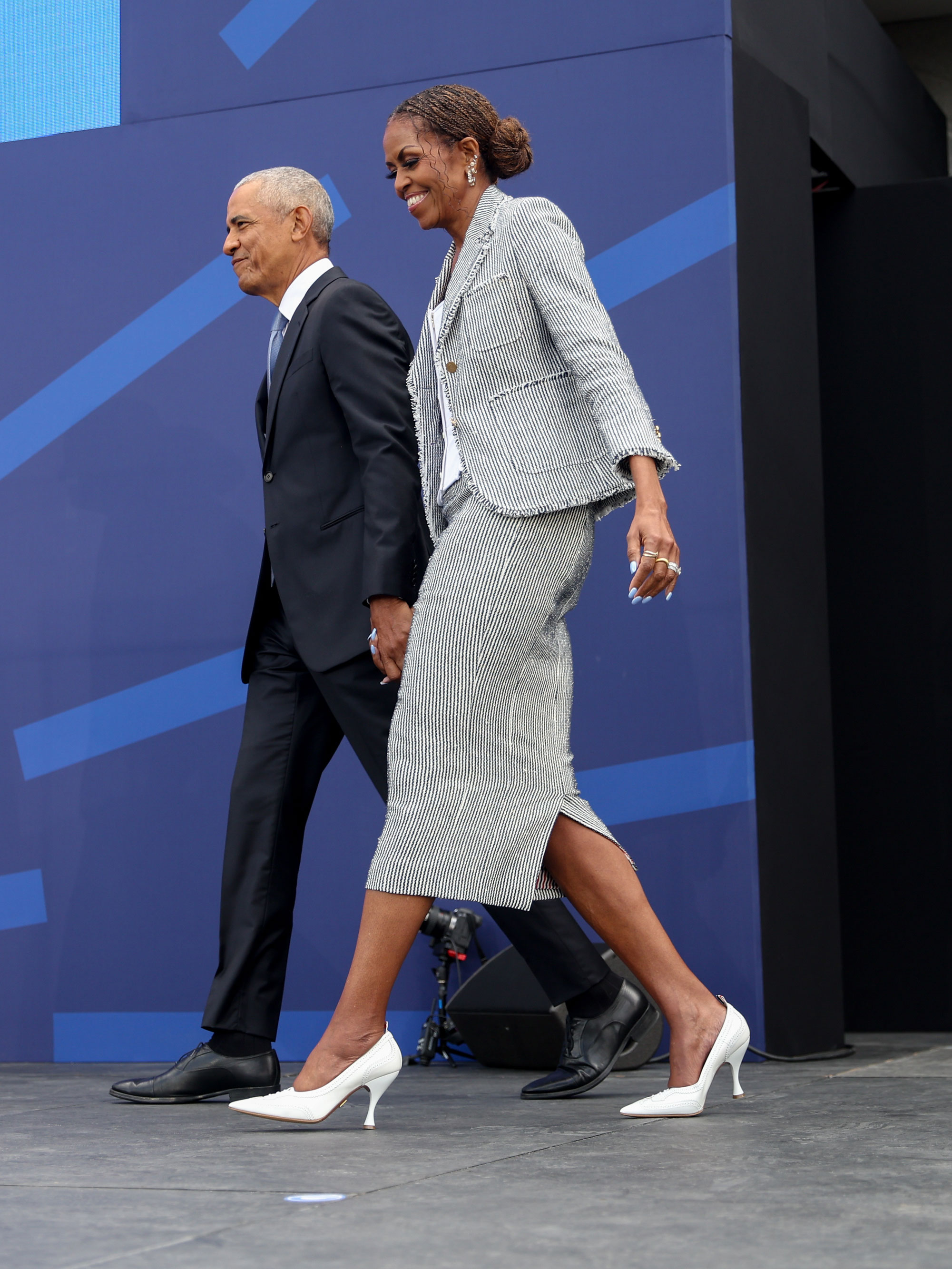 Sasha Obama wore Miu Miu sandals to the opening of the Obama Presidential Center in Chicago
