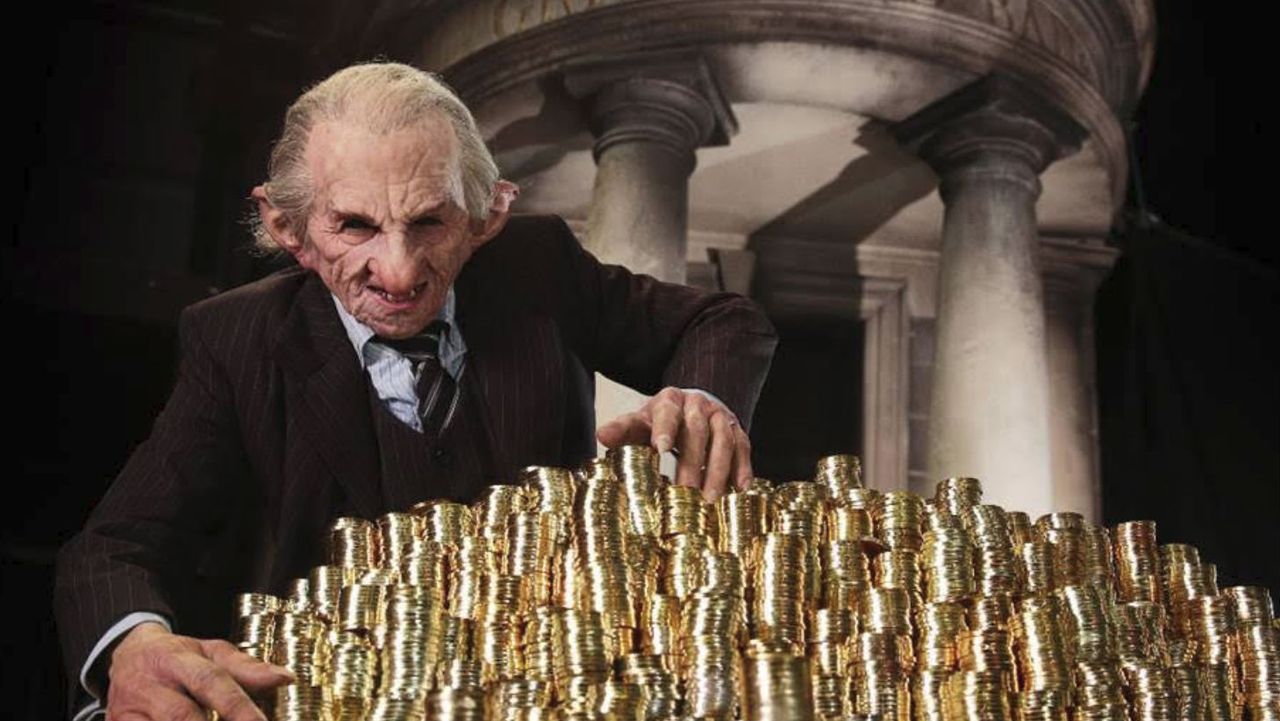 A goblin at the Gringotts Wizarding Bank