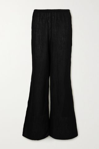 + NET SUSTAIN Melia crinkled linen-blend gauze straight-leg pants