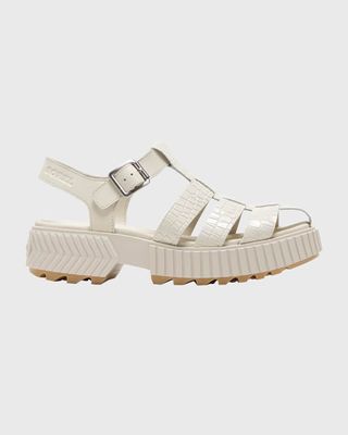 Ona Embossed Leather Fisherman Sandals