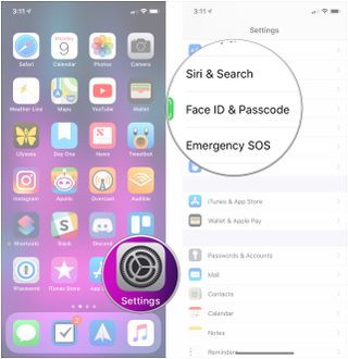 Open Settings, tap Face ID & Passcode