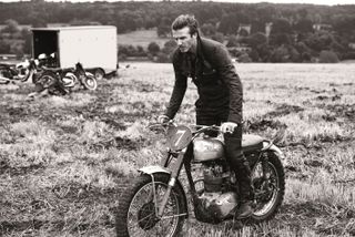 David Beckham with motorcycle no. 7