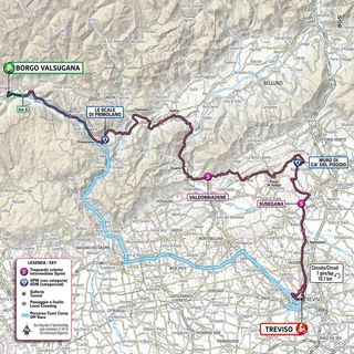 Route map for stage 18 of 2022 Giro d'Italia