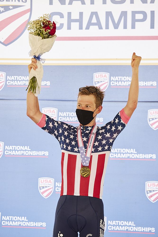 New national time trial champion Lawson Craddock at the USA Cycling Pro Road Championships 2021 time trial