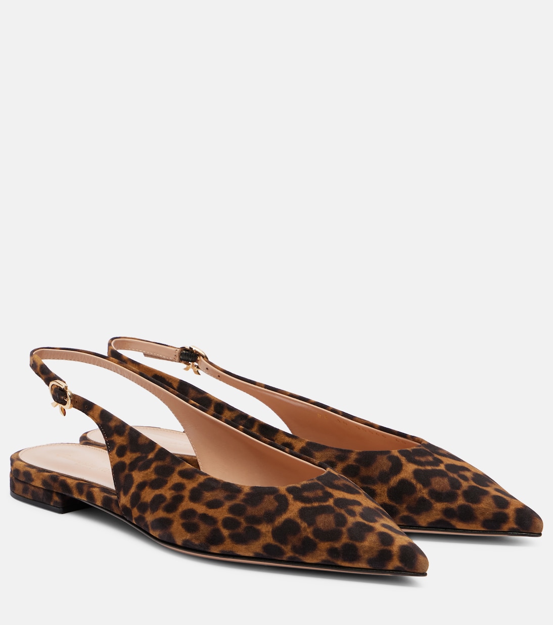 Robbie leopard suede slingback flats