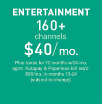 Entertainment Package - 160 channels ($64.99 per month)