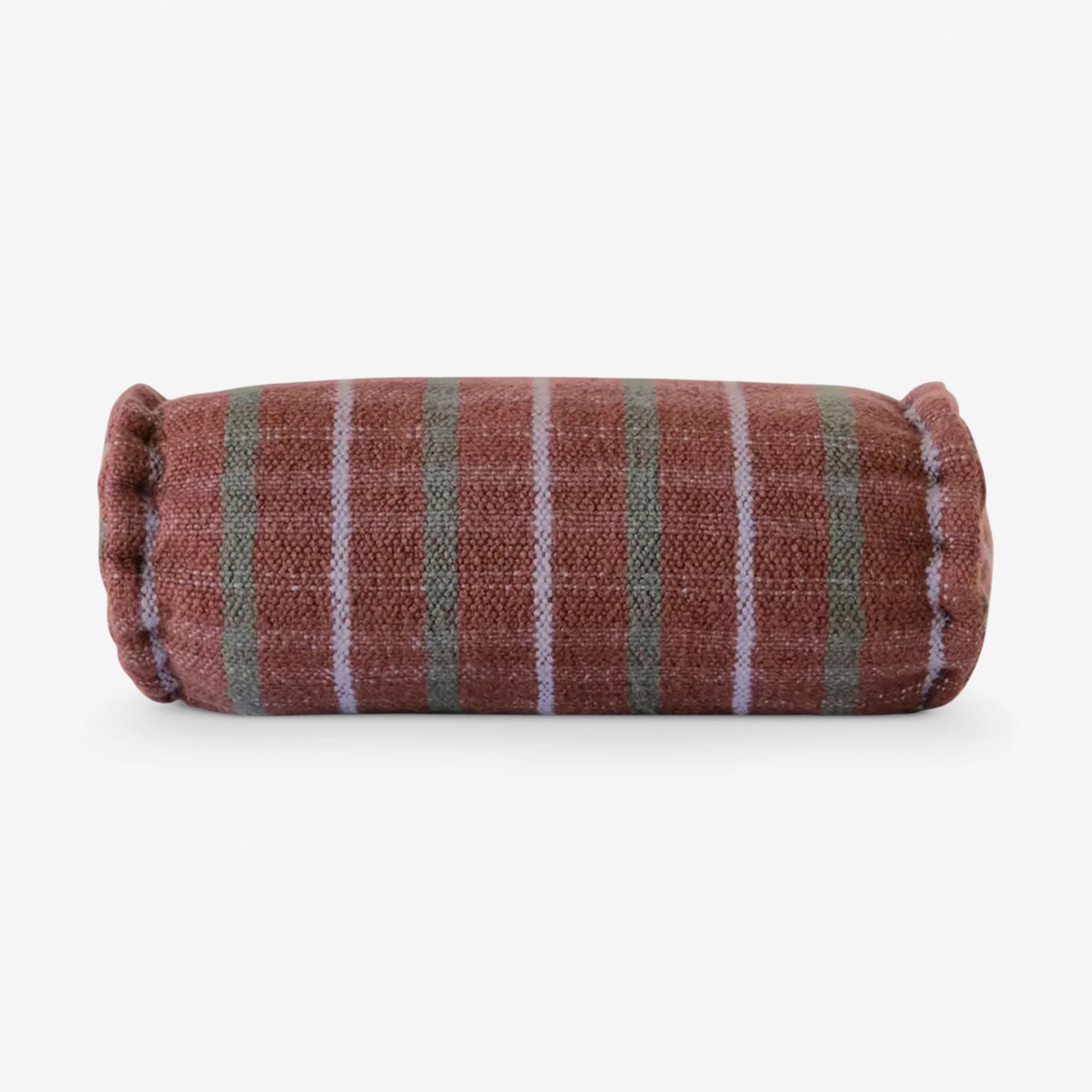 Burgundy bolster with plaid finish