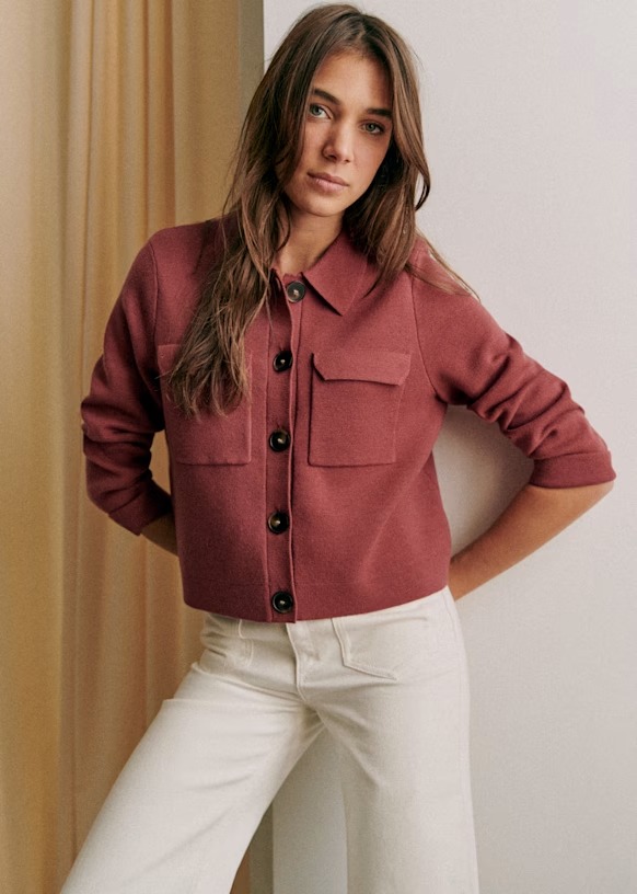 Betty Cardigan - Rosewood - Merino Wool - Sézane