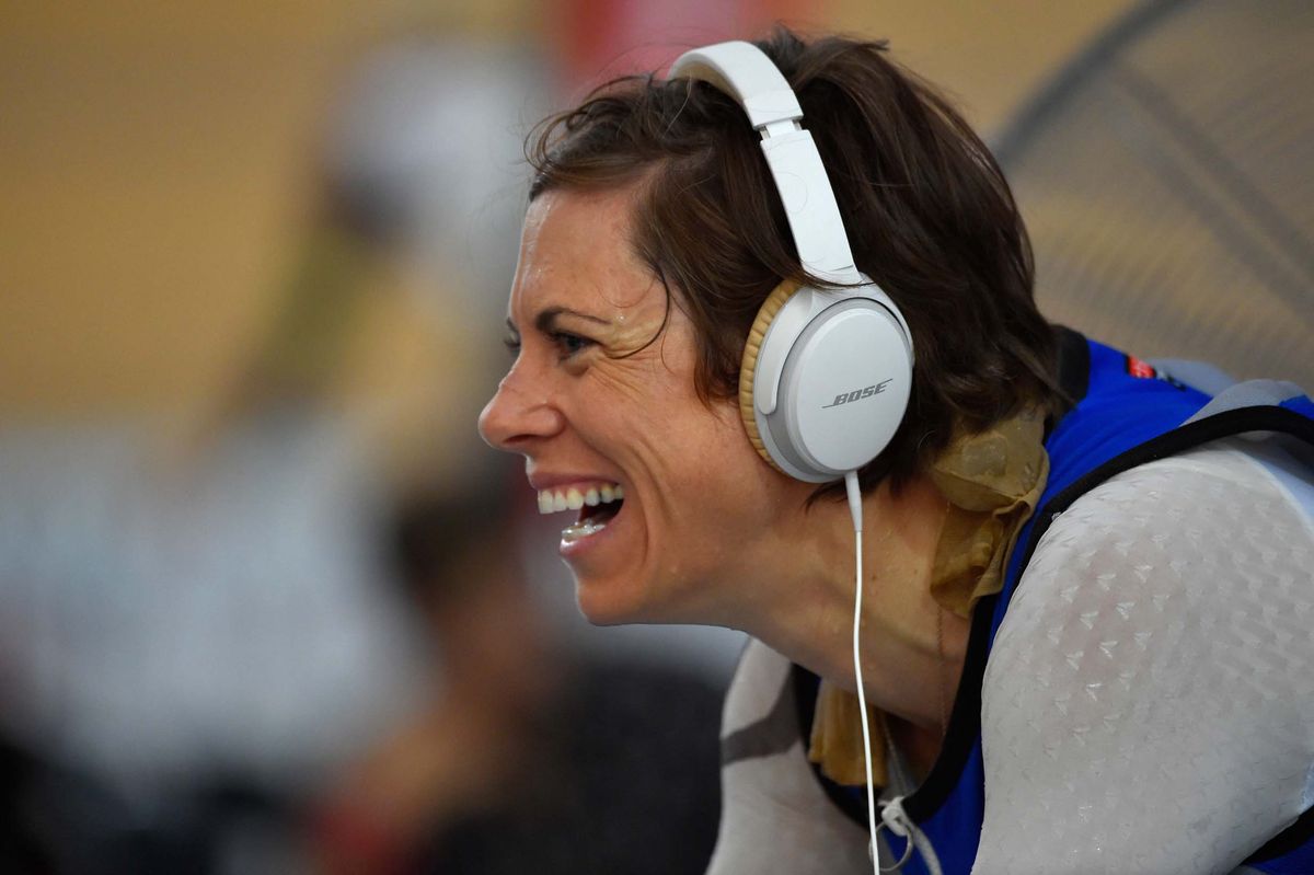 Bridie O'Donnell cut a relaxed figure on the rollers ahead of her successful UCI Hour Record bid.