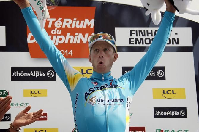 Lieuwe Westra (Astana) on the podium