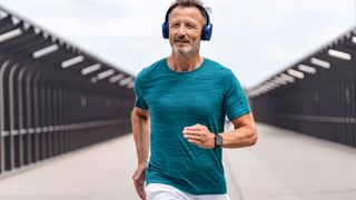 Man listening to music whilst running