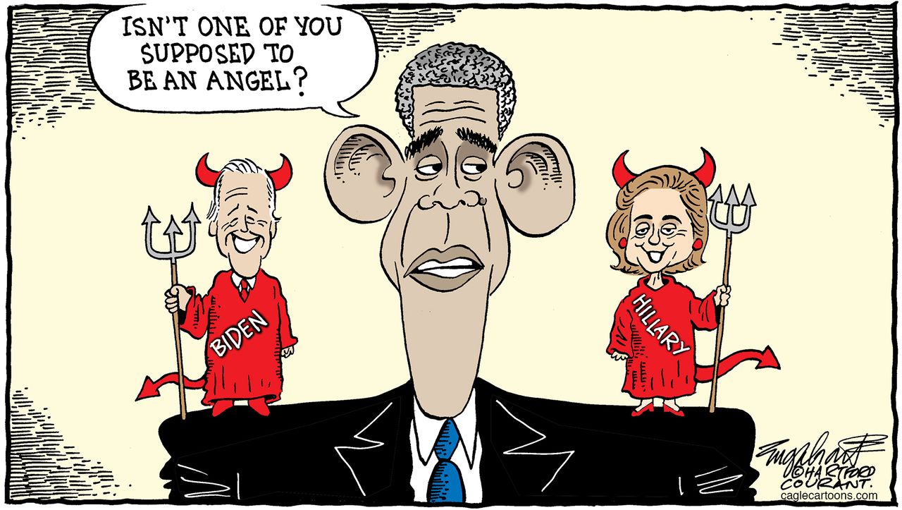 Obama cartoon U.S. Biden Clinton 2016