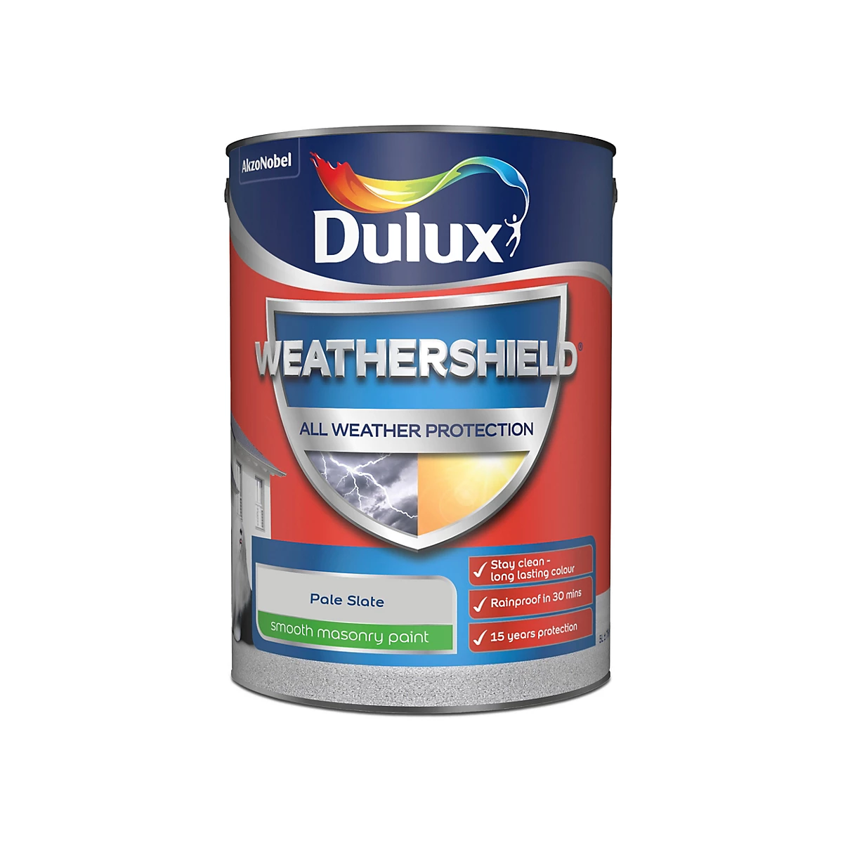 Dulux Weathershield Pale slate Smooth Matt Masonry paint