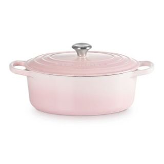 Le Creuset pink cast iron casserole dish