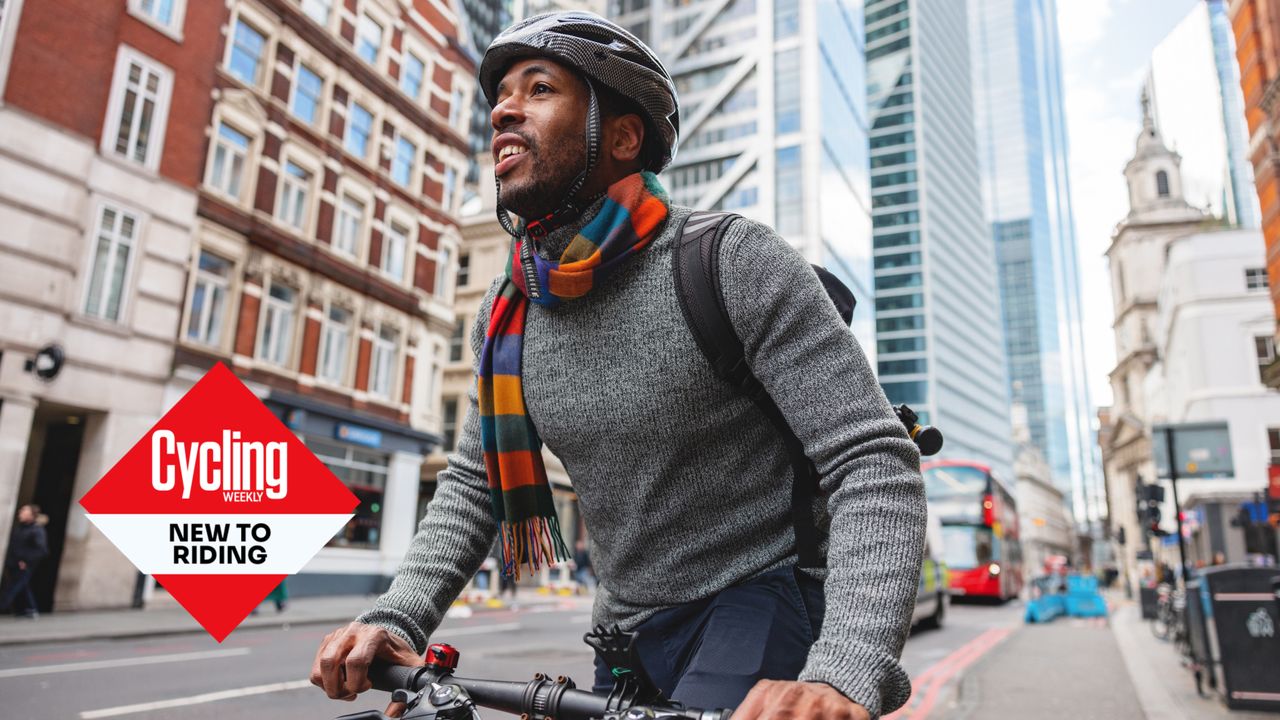 Cyclist rides in London 