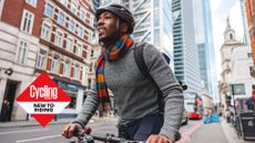 Cyclist rides in London 