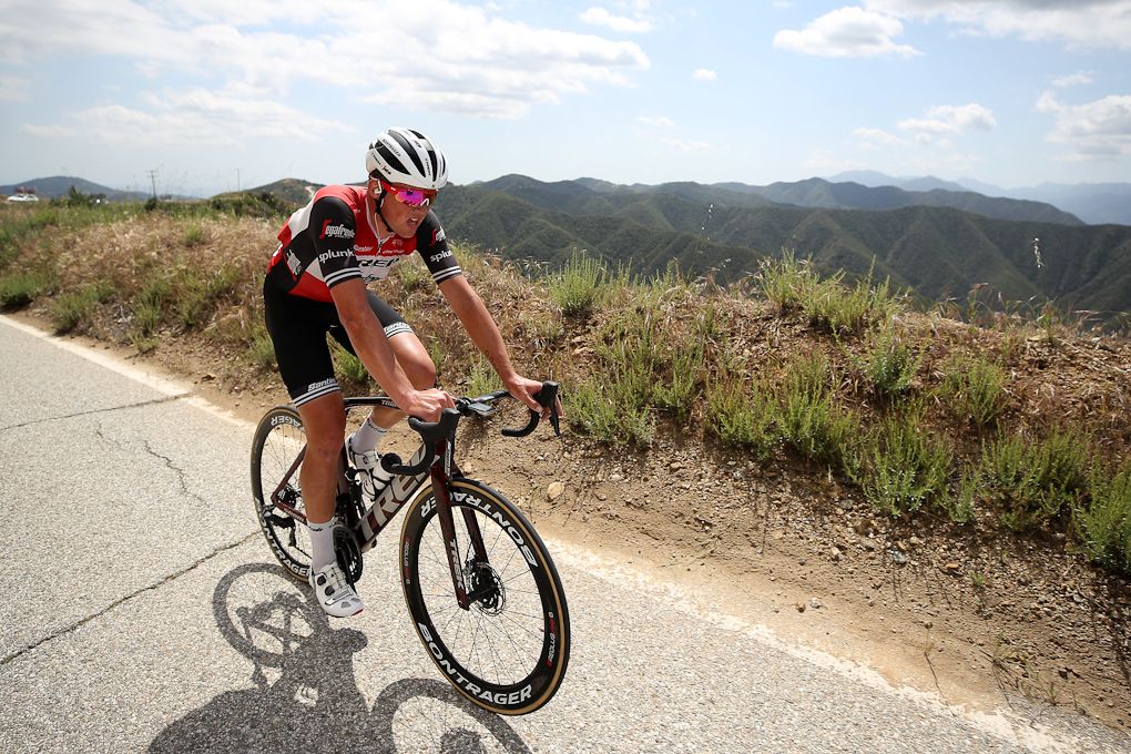 Toms Skujns suffers through the Mt. Baldy stage at Tour of California