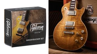 Gibson Greenybuckers and Kirk Hammett's USA signature Greeny Les Paul