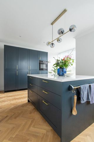 Kitchen island ikea hacks navy blue by KOAK Design