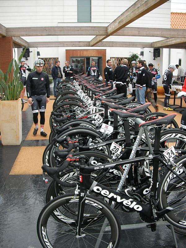 The Cervelo bikes are ready to ride.