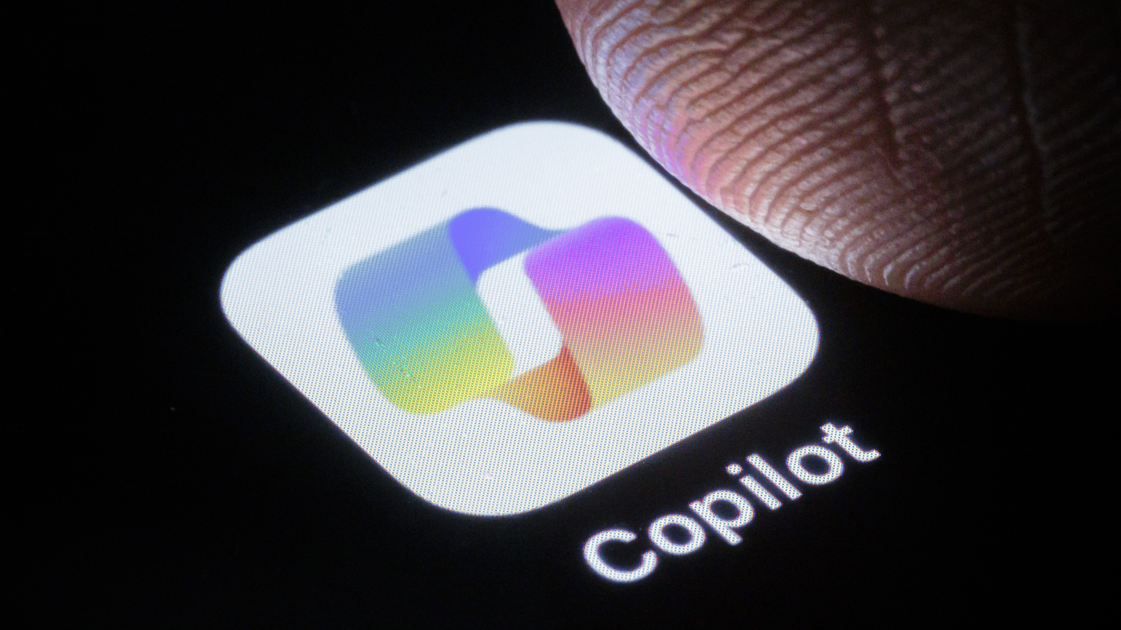 The Microsoft Copilot app is displayed on a smartphone.