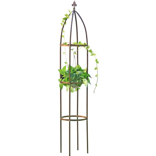100% Metal Garden Obelisk Trellis Heavy Duty 6.3 Ft Tall for Climbing Vines