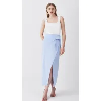 Linen Wrap Belted Midi Skirt was $256/£149,now $204/£75 | Karen Millen