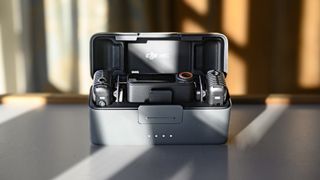DJI Mic 2 compete kit in charging case with lid open