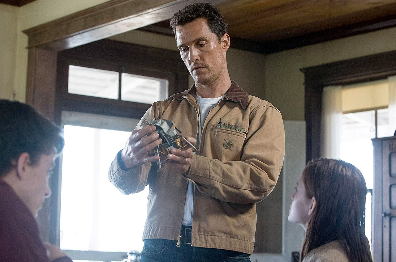 McConaughey Holds Lunar Module Model